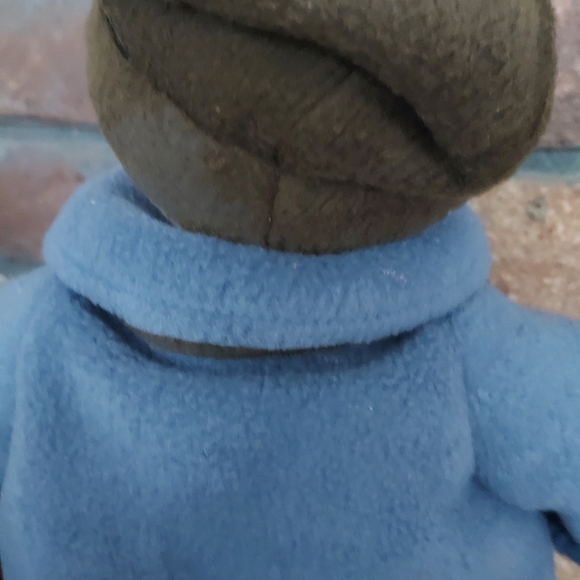 Snowman Felt Plush Christmas Decor Weighted Shelf Sitter White Blue Coat  Olive - Picture 6 of 7